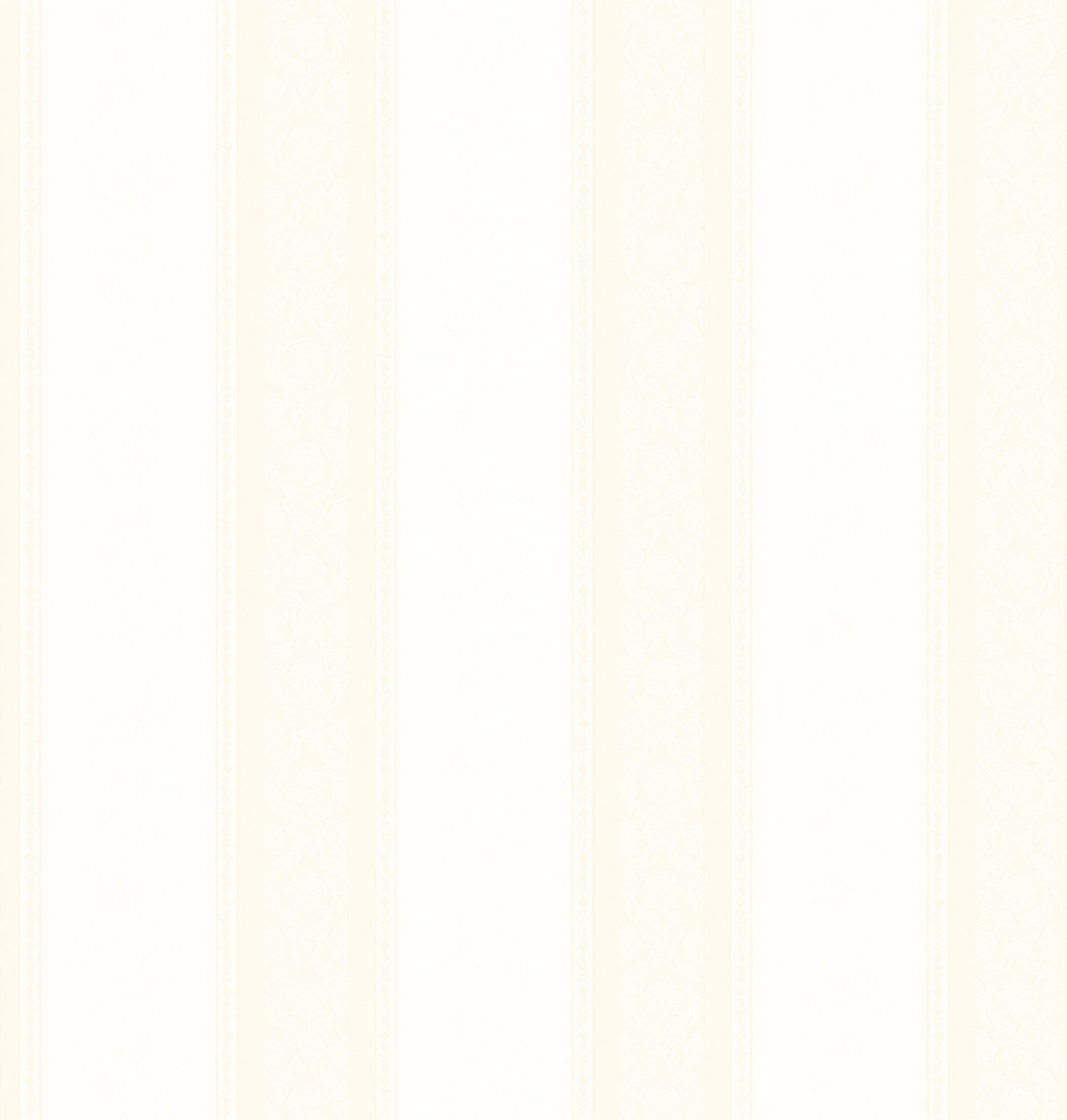 Papier peint à rayures florales unies blanc Brewster Mirage Silks 980-80631 tapisserie 53cm