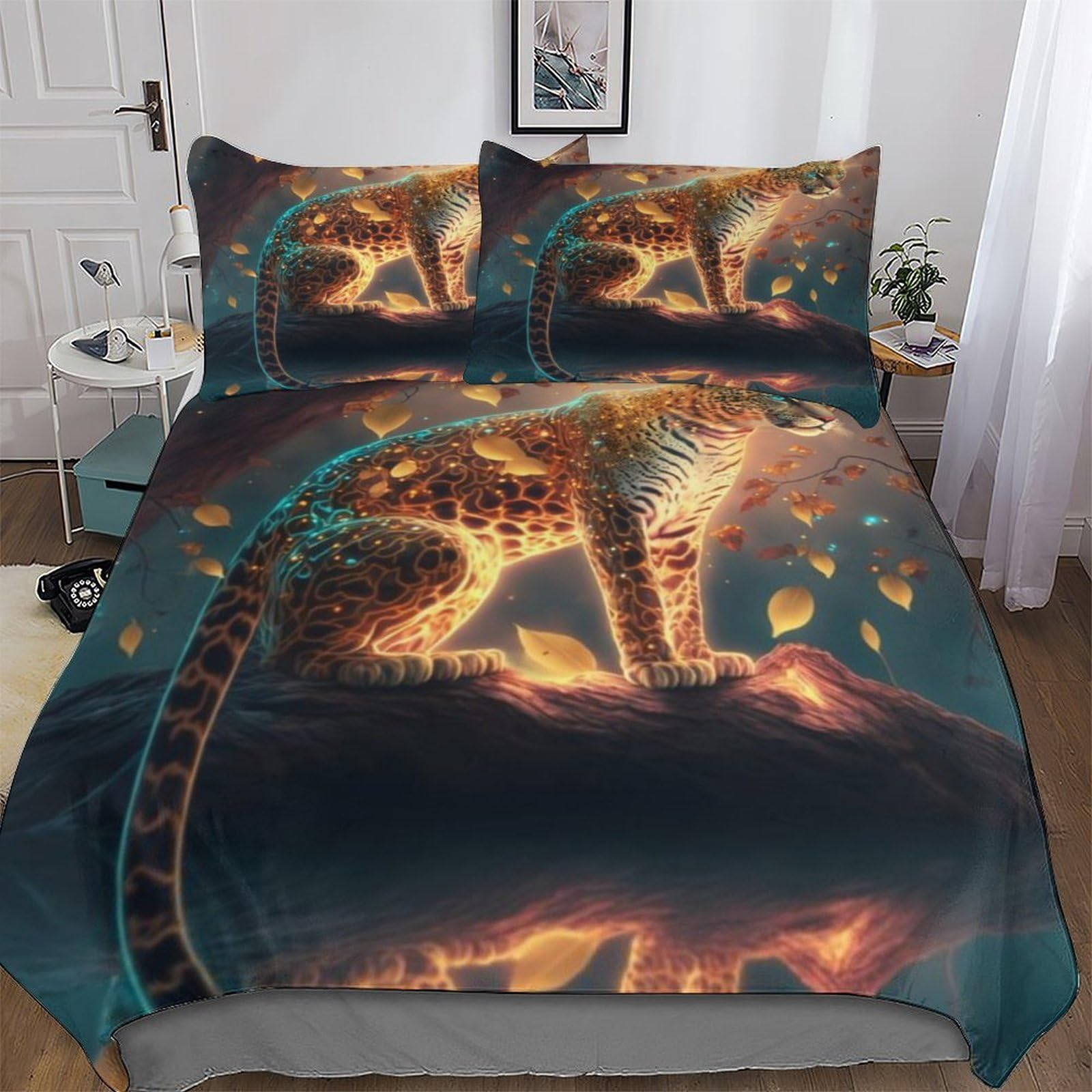 Housse de couette léopard sauvage pour réveiller la décoration de votre chambre parentale
