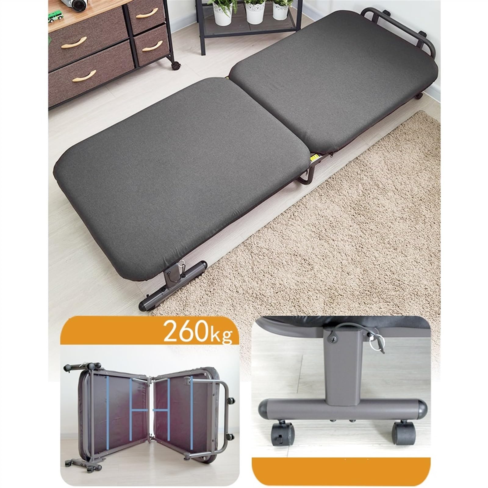 Łóżko kempingowe Biurowe łóżko składane Siesta, przenośne do drzemki dla dorosłych, na zewnątrz Łóżko składane(60cm)