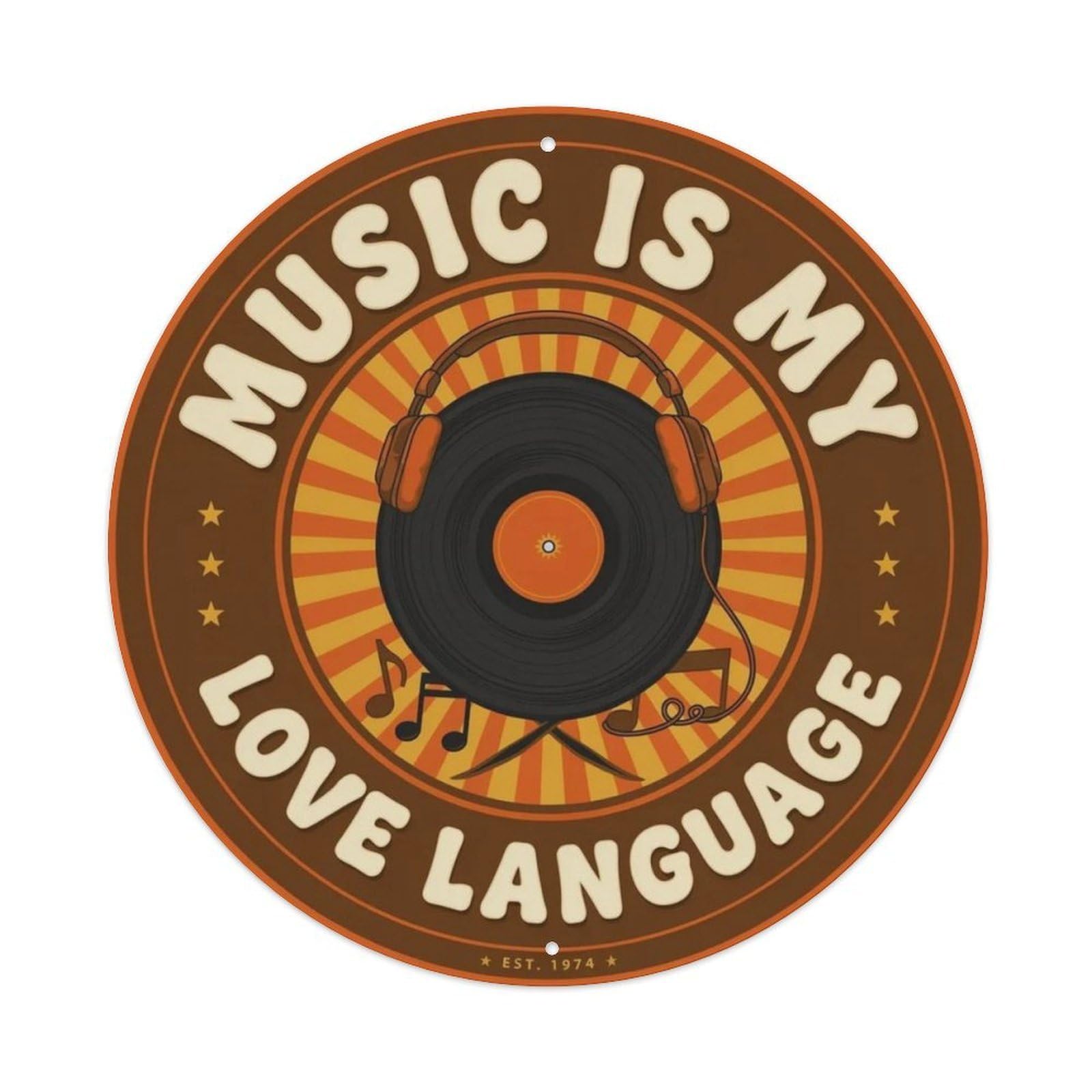 Music Is My Love Language Metal Tin Sign Plaque