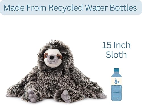 Miniatura 7 de The Petting Zoo Peluche de perezoso, regalos para niños, animales salvajes del zoológico Onez, juguete de peluche de perezoso de 13 pulgadas