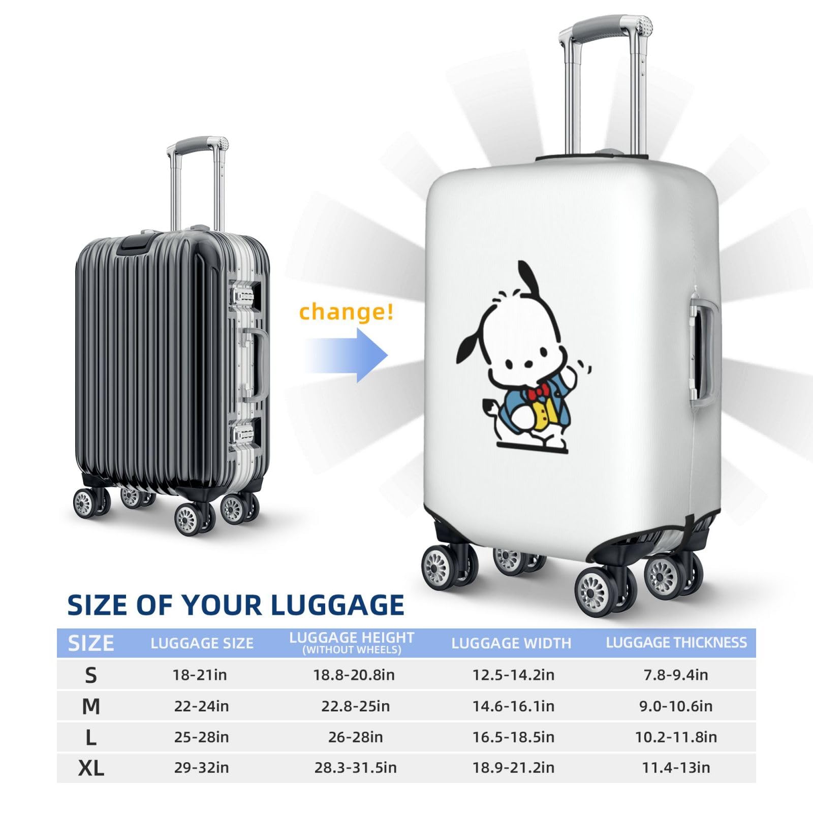 Amazon.co.jp: 荷物カバー ポチャッコ スーツケースカバー ラゲッジ
