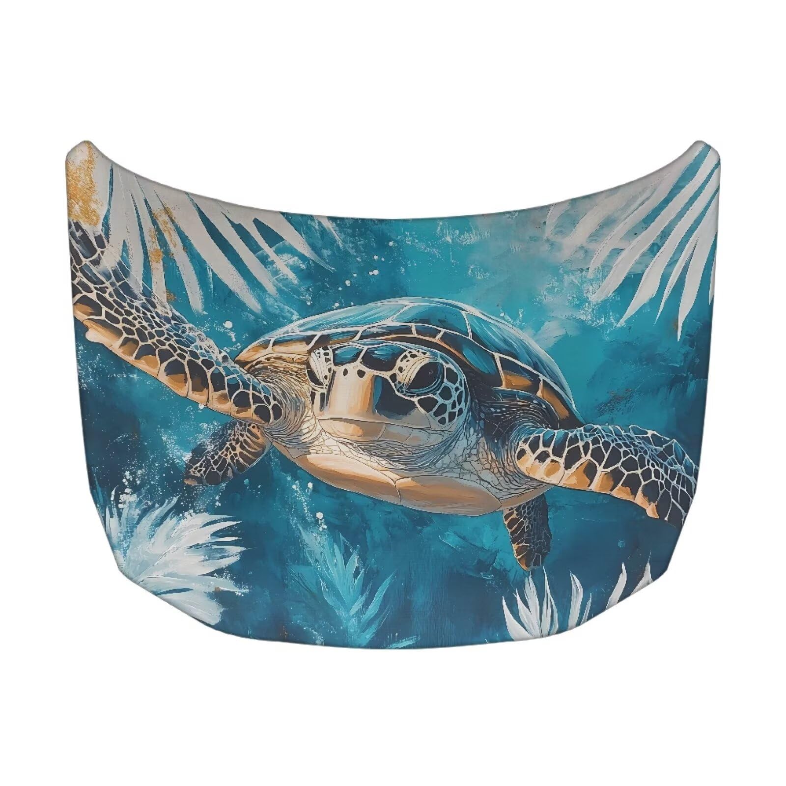 Sea Turtle Print Car Hood Cover, Elastic Polyester Car Hood Protector Auto Hood Flag Waterproof Auto Exterior Accessories for Sedans SUV Pickup Trucks Jeeps