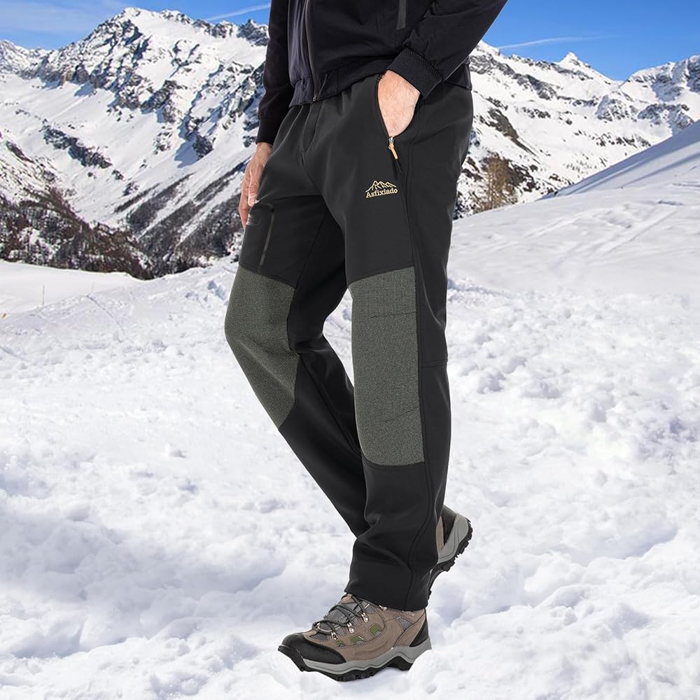 Men's fleece lined winter hiking pants