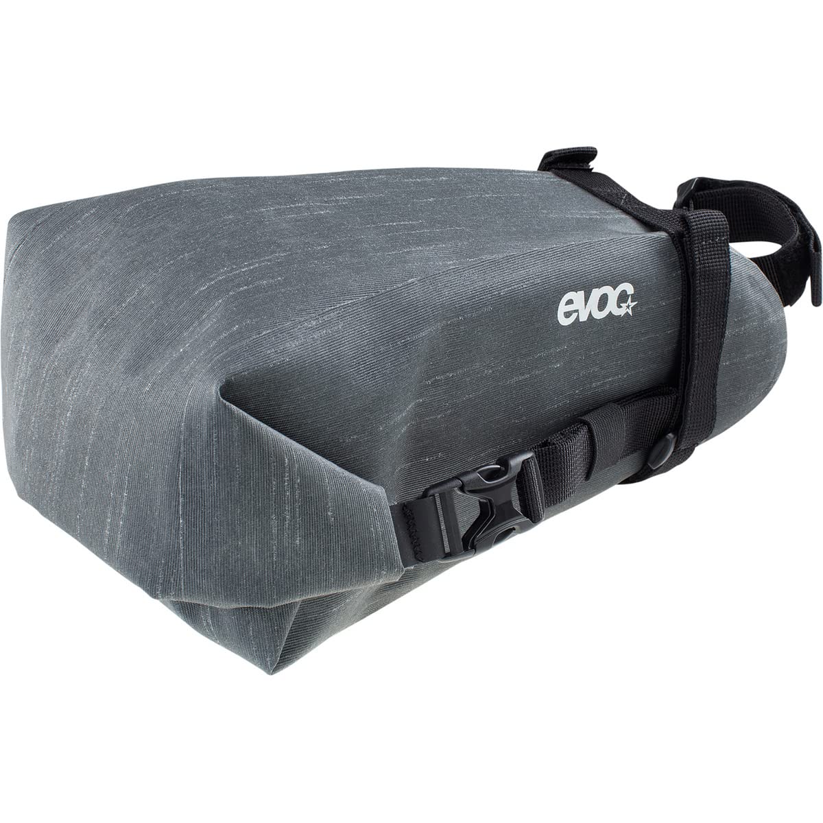 EVOC SEAT PACK WP 2, prosta torba pod siodełko (lekkie akcesorium rowerowe, wodoodporna torba rowerowa, tylna torba rowerowa, wymiary: 10 x 26 x 11 cm, waga: 180 g, pojemność: 2 l), Carbon Grey
