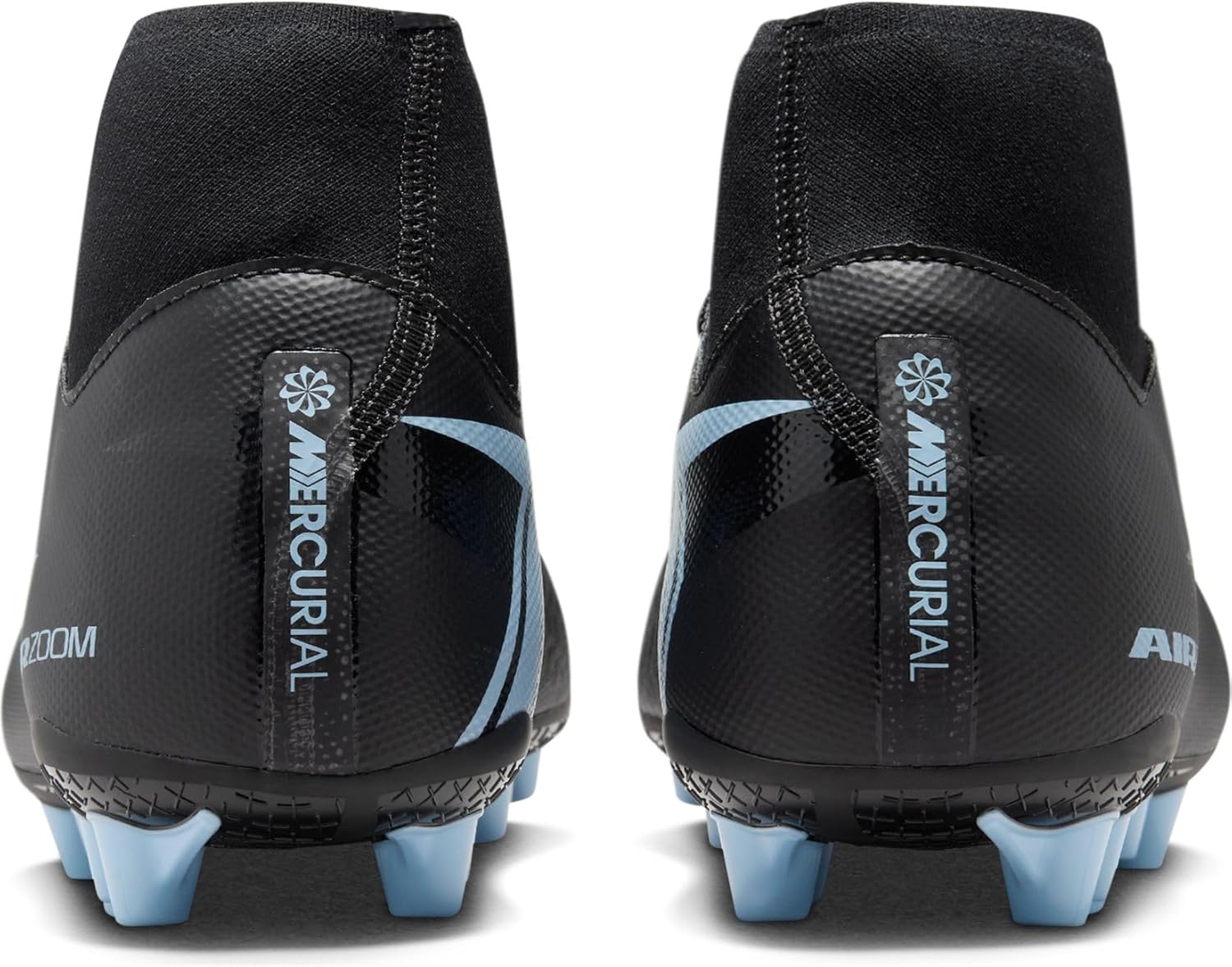 Nike Mercurial Superfly 10 Academy Artificial-Grass High-Top Soccer Cleats (Black/Ice Blue) Size 8.5