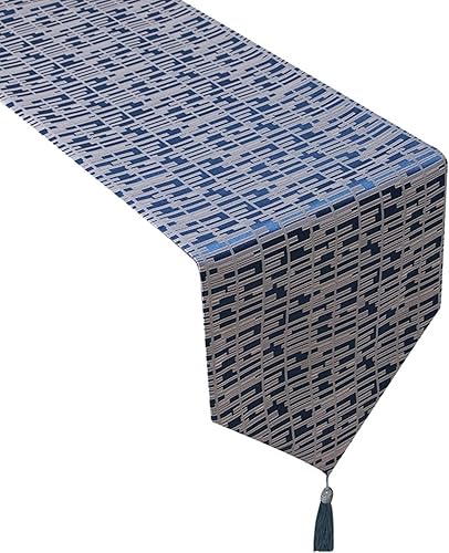 Camino de mesa de café azul marino, camino de mesa de comedor de 13.2 x 84 pulgadas, moderno, ligero, estilo de lujo, decoración de cocina de