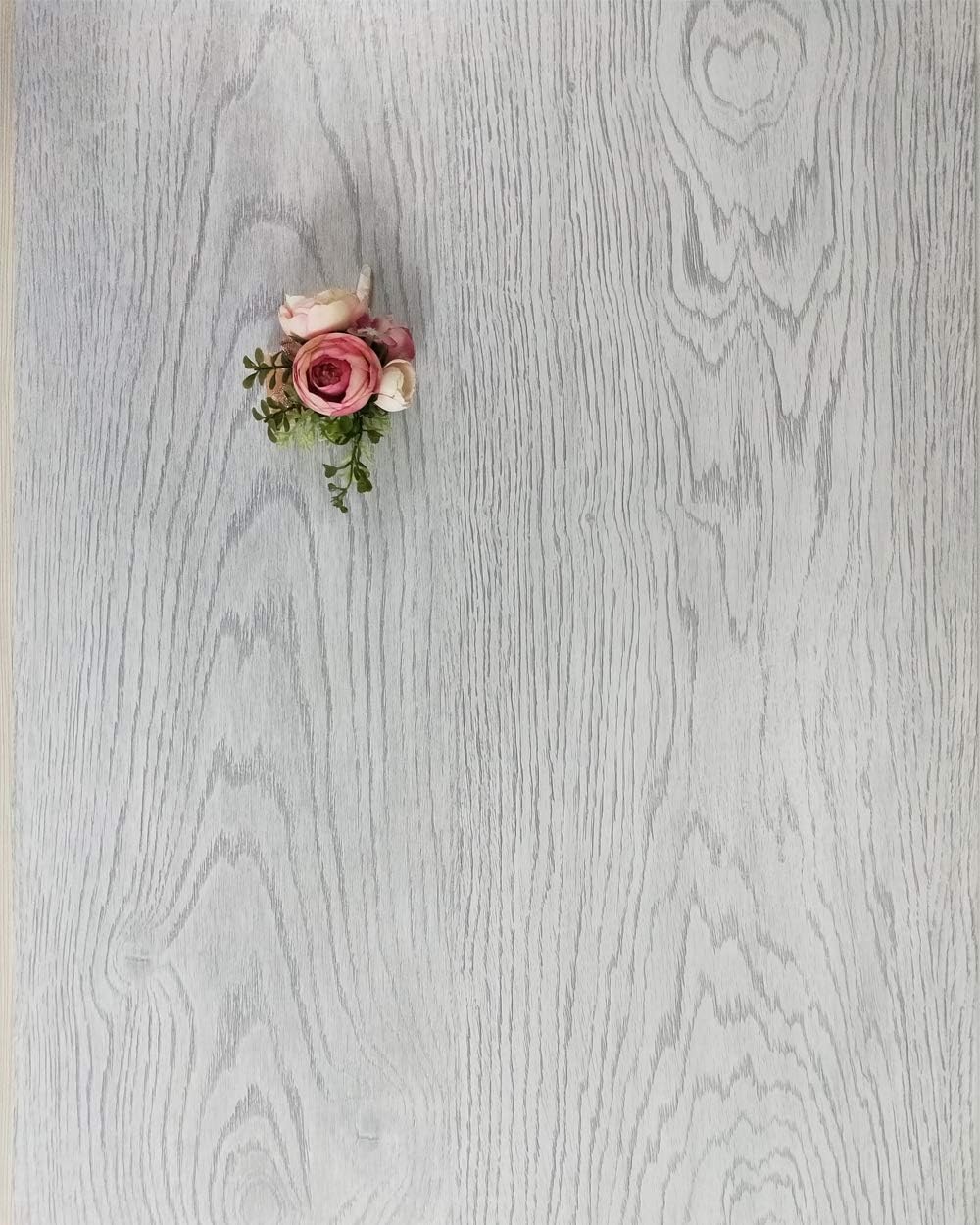 236.2"x 17.7"Grey/White Wood Contact Paper Peel and Stick Wallpaper