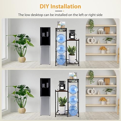 Miniatura 4 de CAROD Soporte para jarra de agua de 5 galones con cajones, soporte resistente para jarra de agua con soporte dispensador de agua, soporte para