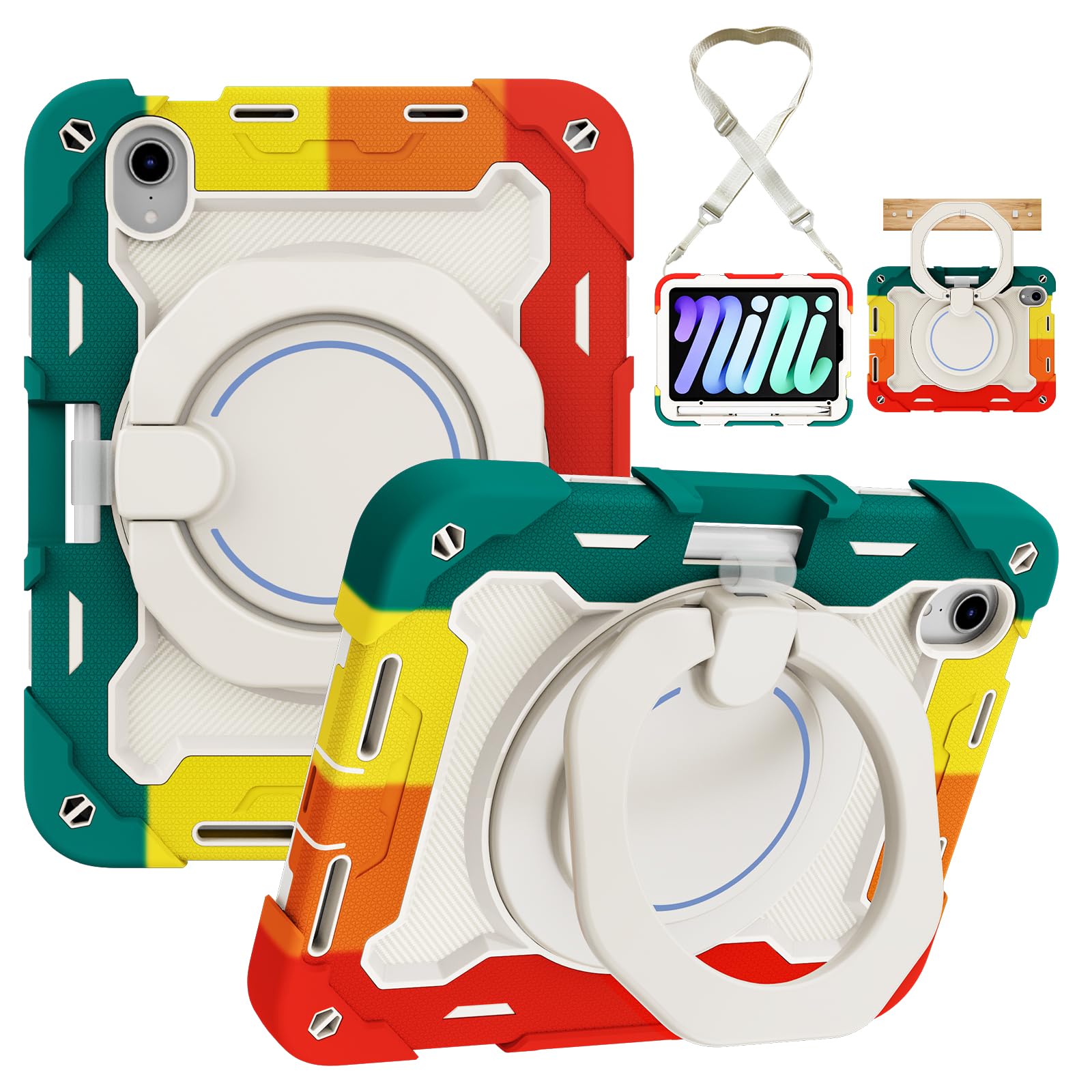 Coque iPad mini 7 antichoc résolvez le risque de chute avec la poignée 360° - 8