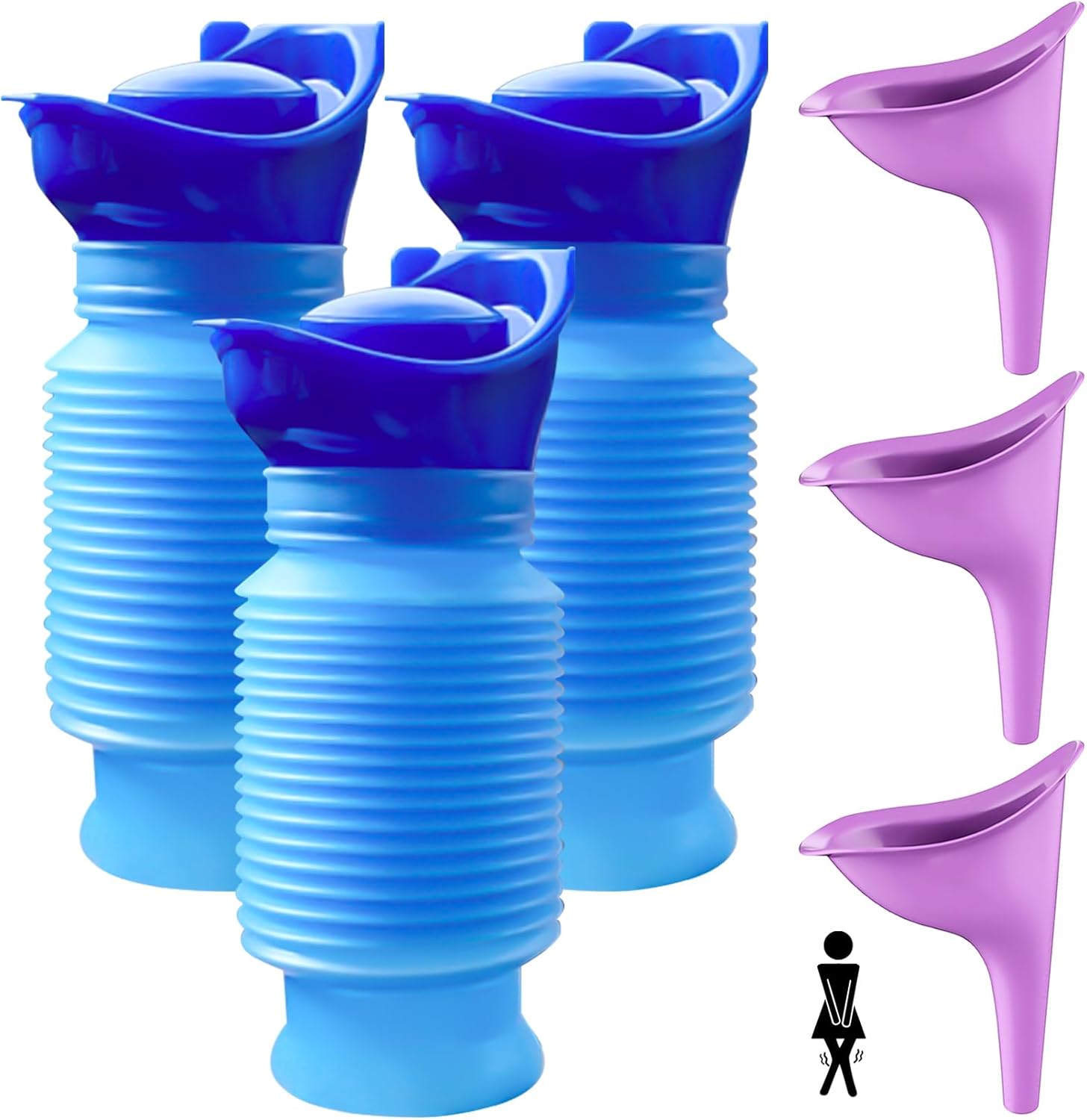 Urinella für Frauen 6 Stück 750ml Schrumpfbares Urinal, Mini Urinal