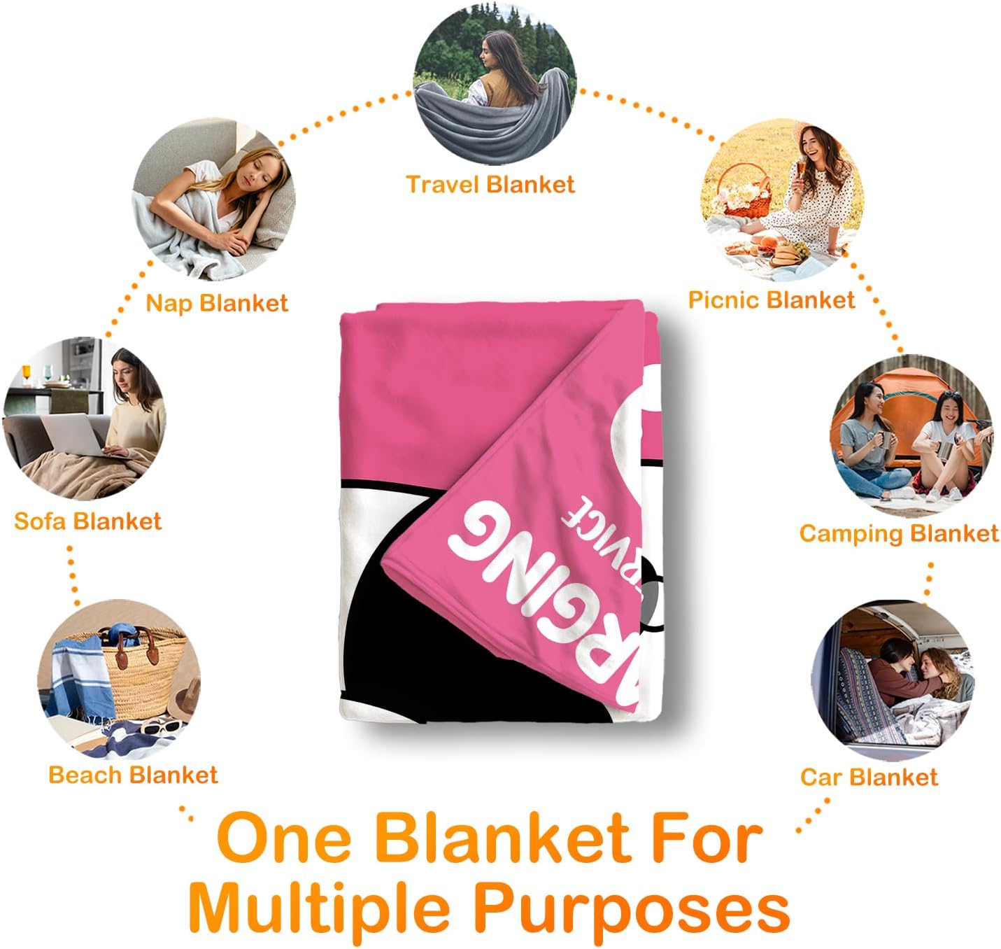 Pink Panda Yiayia Grandma Blanket, Grandma Gifts from Grandkids, Yiayia Grandmother Gifts for Birthday Christmas Throw Blankets for Bedroom Living Room Home Decor, 50x60 Inches - Image 6