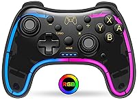 Vista 1 de Gammeefy Hall Effect Switch Controller (No Drift, No Deadzone) Compatible with SwitchLiteOLED & PCiOSAndroid, Clear RGB Lightning Switch Pro