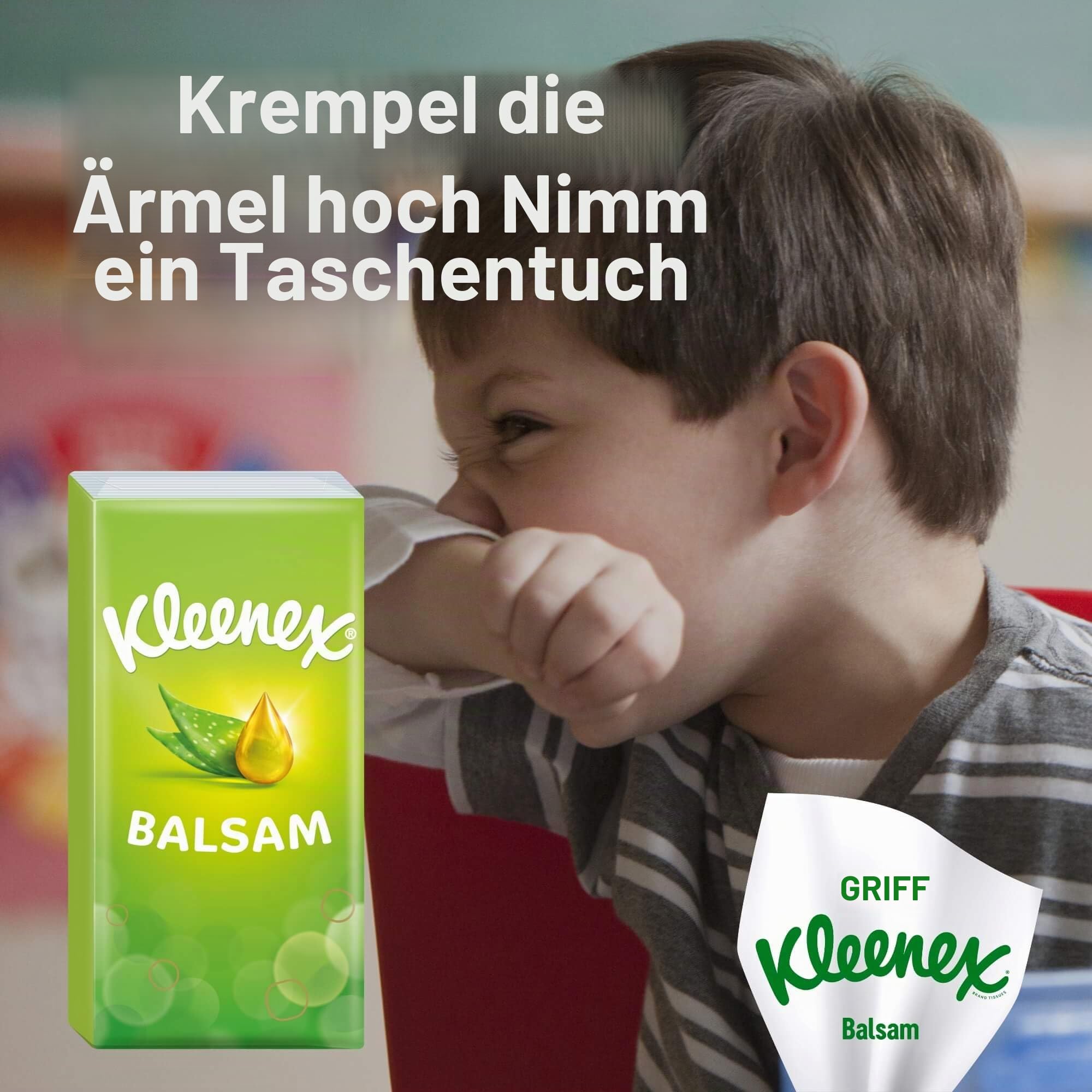 Kleenex Balsam Taschentücher, 4-lagig, Ideal bei Erkältungen und Allergien, 16 x 12 Packungen à 9 Tücher, Vorratspackung
