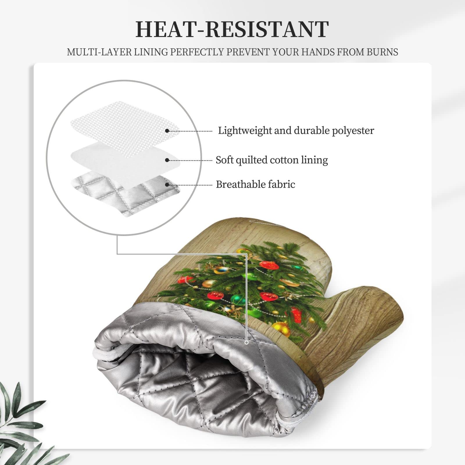 Weihnachtliche Ofenhandschuhe & Topflappen-Set Mit Schneeflocken-Muster – Praktisch & Dekorativ Für Küche & Grill