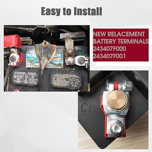 Miniatura 4 de Conector de terminal de batería, universal para coche, furgonetas, SUV, camiones, 243407F000 243407F001 (1 par)