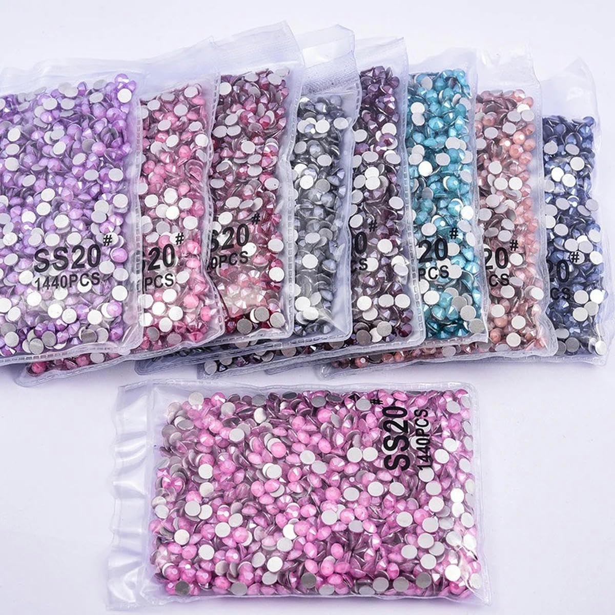 Lt. Siam SS16-1440 pezzi - Cristalli per nail art, senza strass, colore rosa, SS20-1440 pezzi