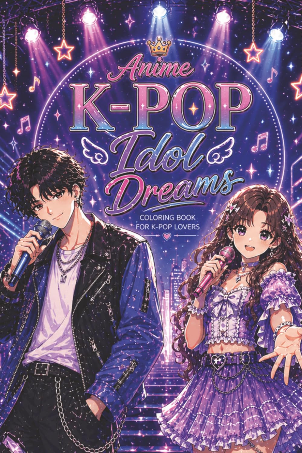 Anime K-pop Idol Coloring Book for Adults: Anime K-Pop Idol Fashion Coloring Pages for Adults and Teens, 50 One-Sided Anime Style Characters with ... Aesthetic Designs and Relaxing Kawaii Art