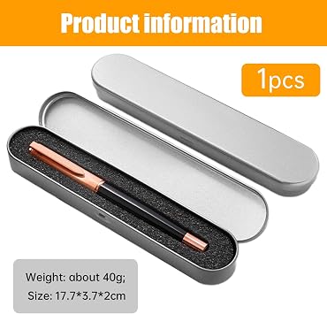 Ballpoint Pen Gift Box with Cushion - Metal Pen Case with Sponge Slot, Small Storage Box for Makeup Brushes