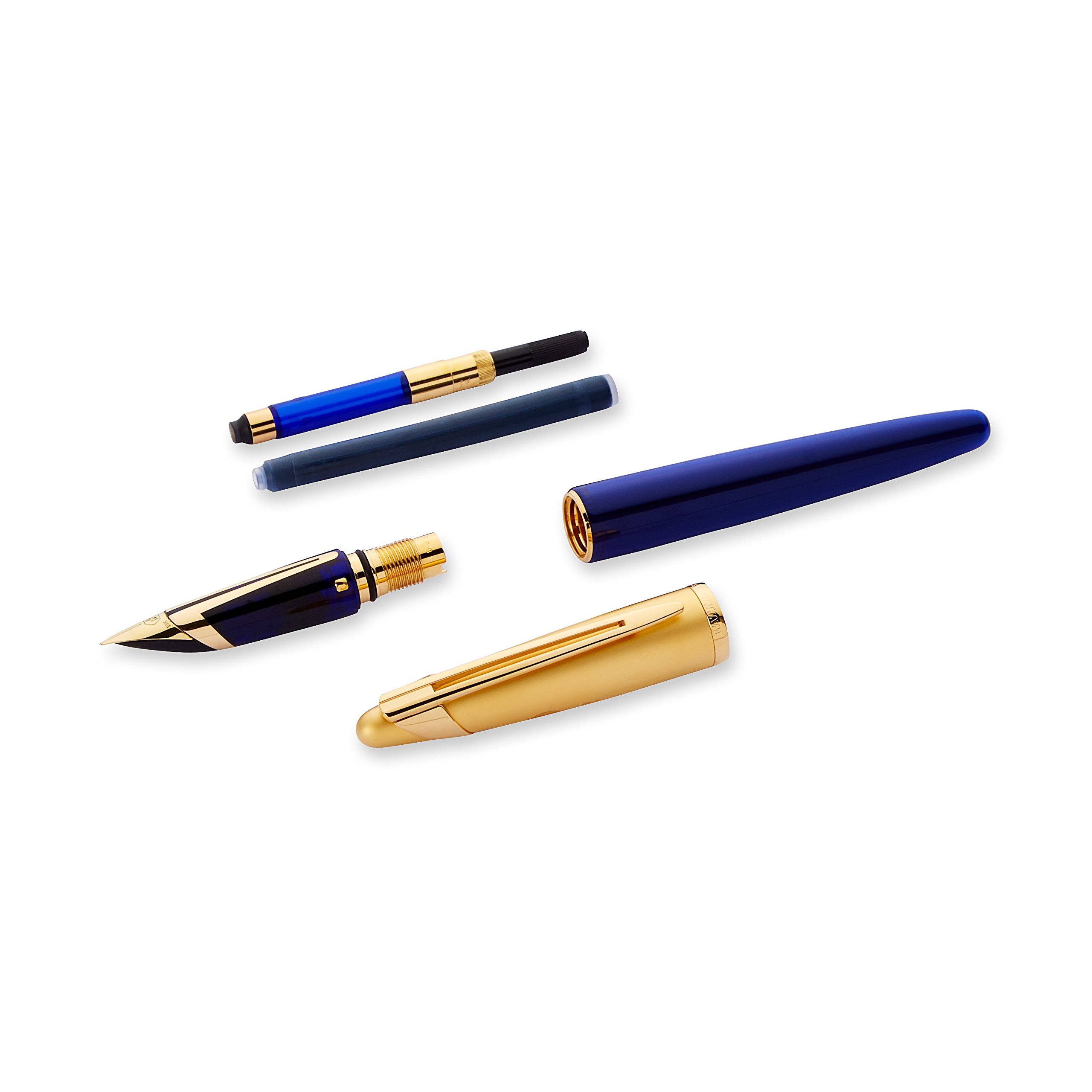 Waterman Edson Sapphire Blue Gold Trim (GT) Fountain Pen Medium