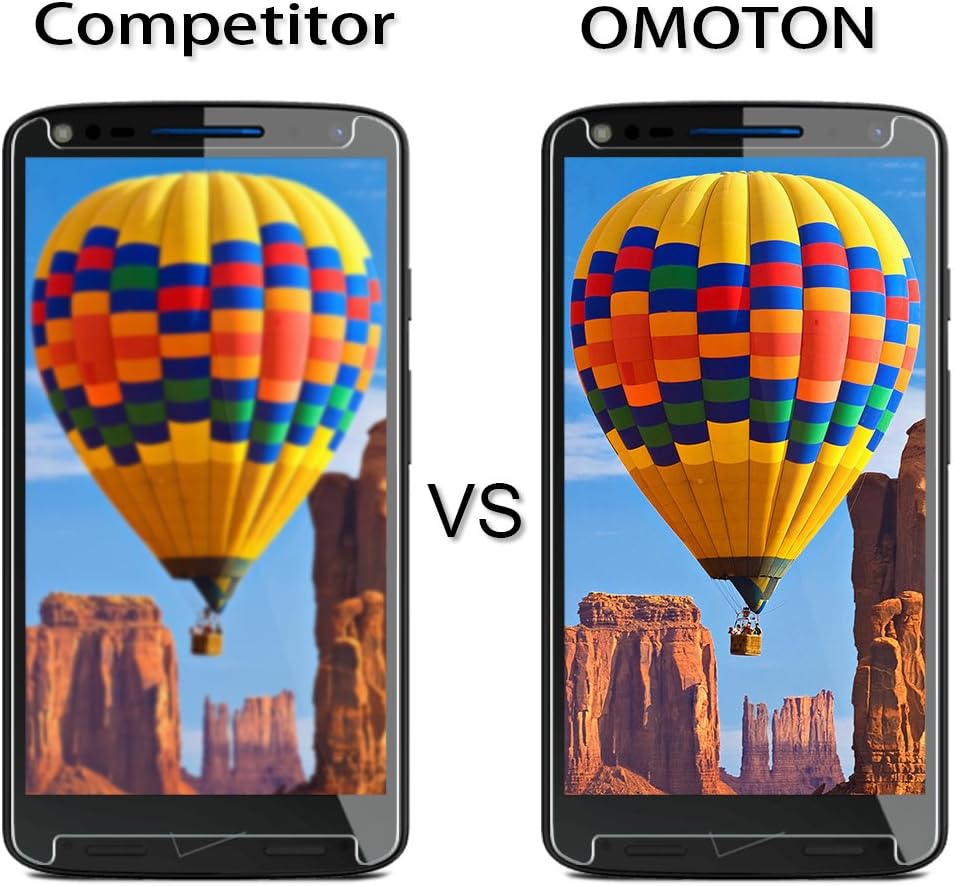 OMOTON Motorola Droid Turbo 2 Screen Protector [2 Pack] - [Scratch Resistant] [Crystal Clear] [Bubble-Free] Tempered Glass Screen Protector for Motorola Droid Turbo 2