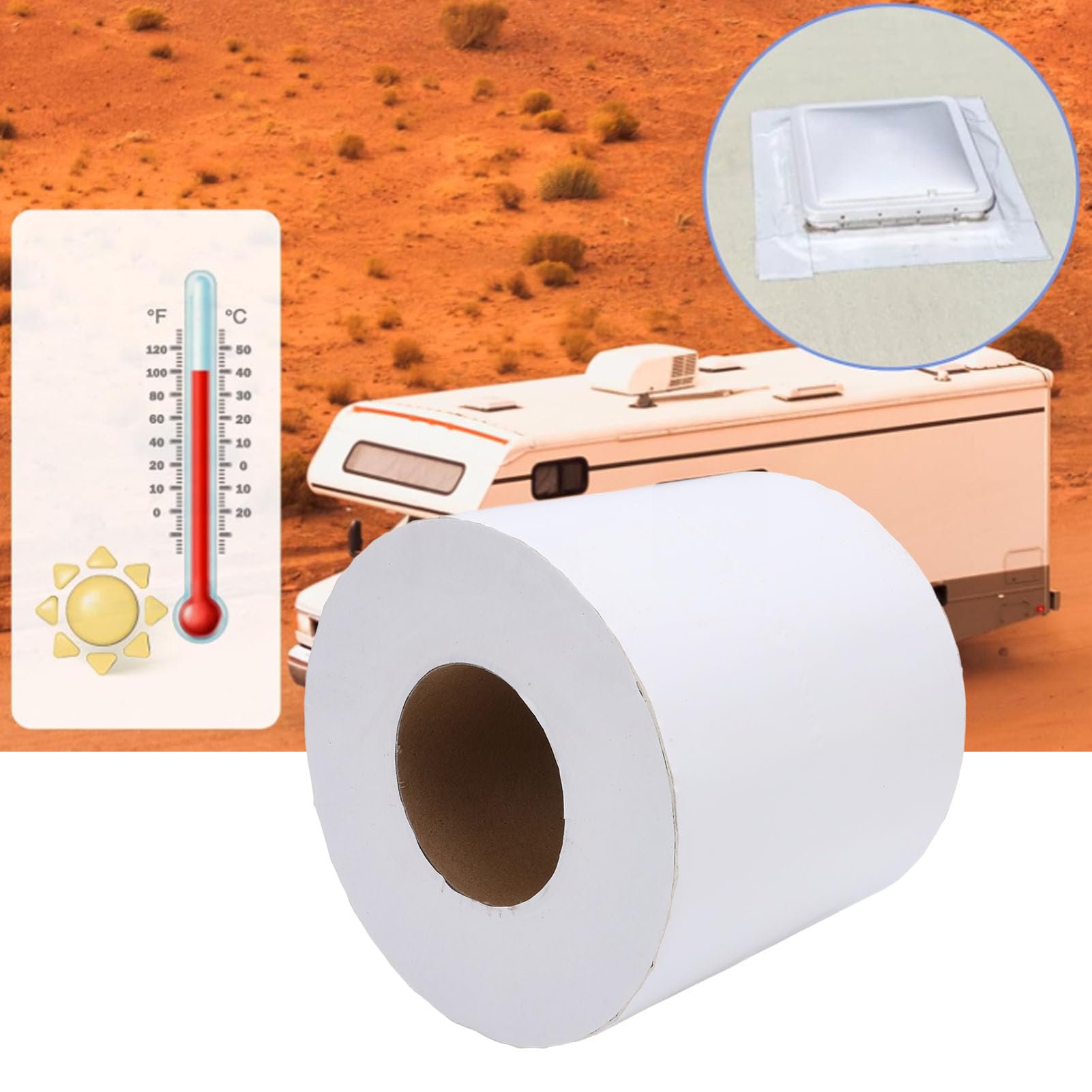 plplaaoo Weiß Wohnmobil-Dachdichtungsband, wetterbeständig, langlebig, Leckreparatur, wasserdichtes Dichtungsband mit Rolle für Wohnmobil, Anhänger, Van, Bus (6 Zoll x 50 Fuß (1 mm x 15 cm x 10 m))