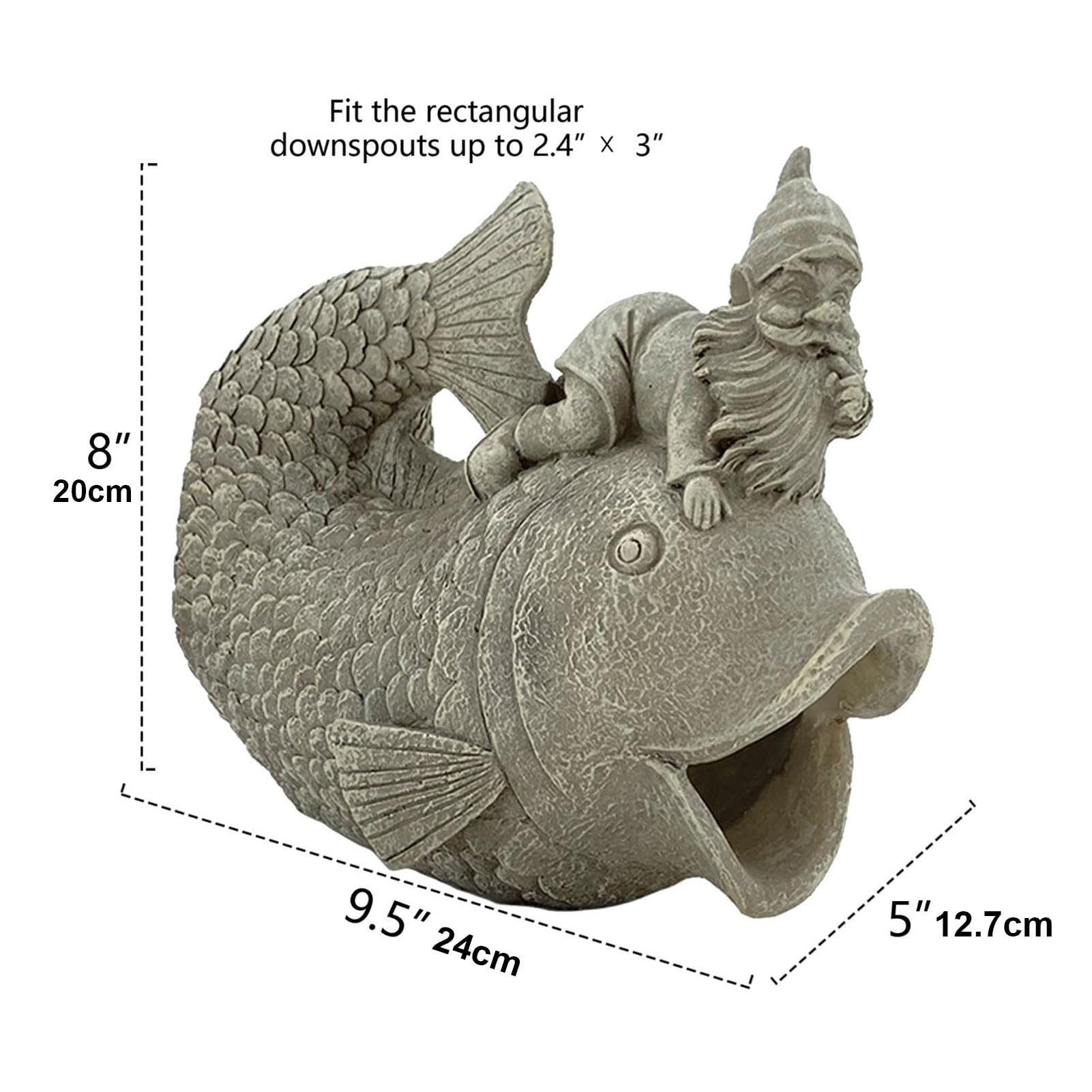 Extension de tuyau de gouttière décorative, Inverseur de tuyau, Statue d'extension de poisson nain