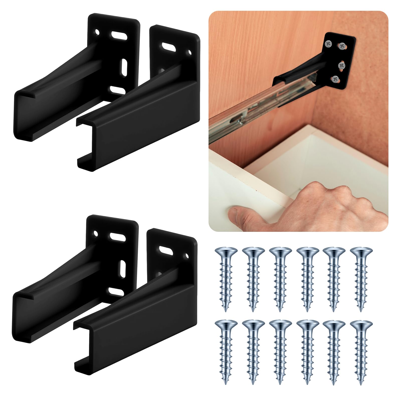 Chunful Drawer Slides - Rear Track Mounting Plates -8