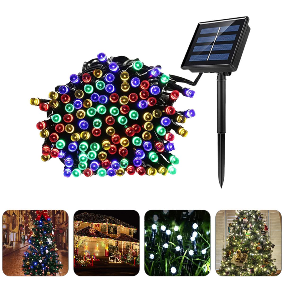 Solar LED Lichterkette für Außenbereich 2 Satz 10m 100 Leds