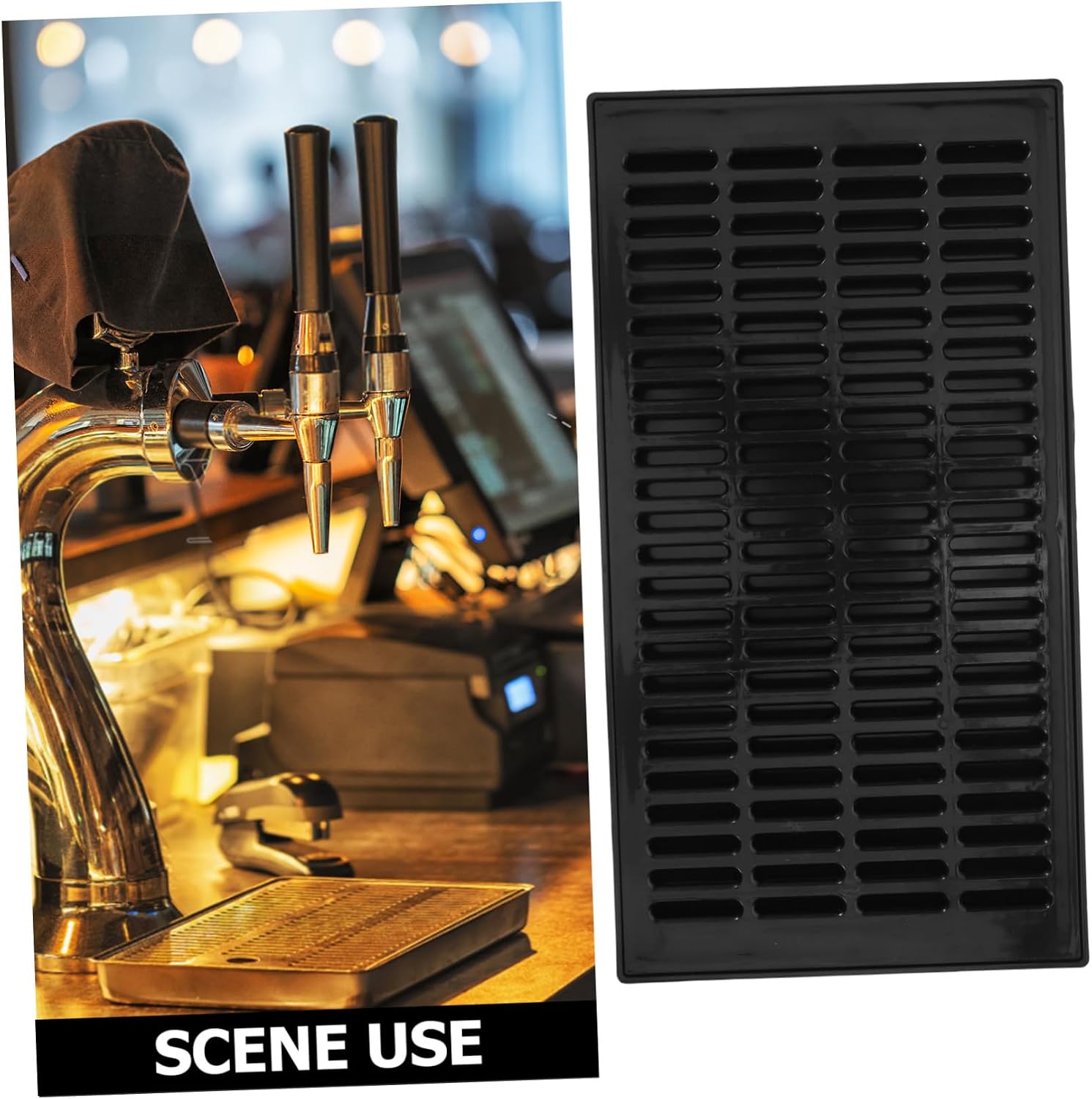 Generic Rectangular Plastic Beer Drip Tray for Kegerator and Beverage Dispenser Spill-resistant Tap Drip Catcher Removable Water Tray Accessory for Bars Parties and Events