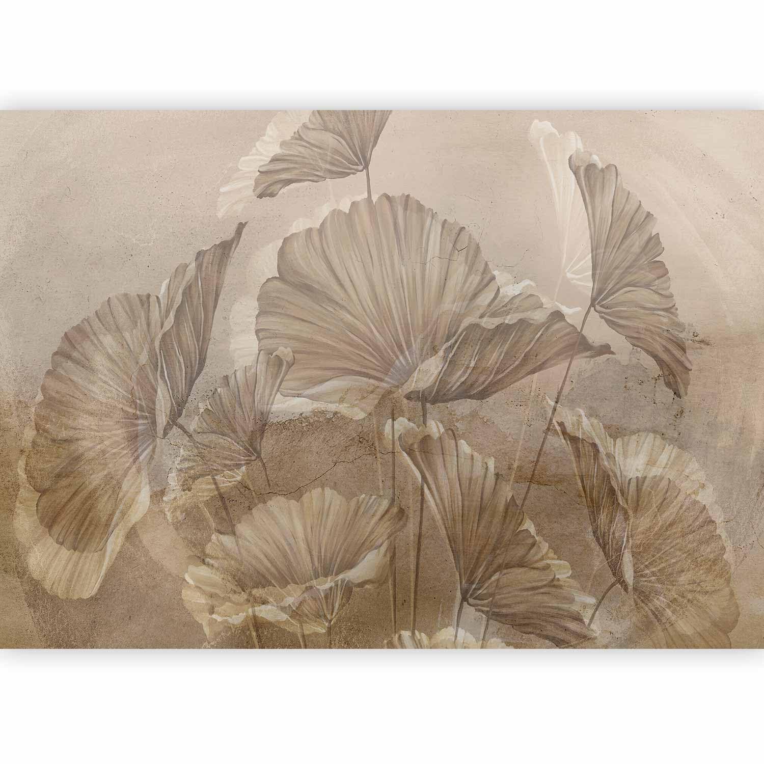 murando Carta da parati beige Foglie 450x315 cm Fotomurali in TNT Murale alla moda Decorazione da Muro XXL Poster Gigante Design Cameretta Carta per Pareti Soggiorno Natura come dipinto b-B-10043-a-a