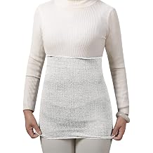Dual Layers Thin Waist Kidney Warmer Bellyband Elastic Lower Back Stomach Belly Wrap Brace Seniors Thermal Lumbar Waist Abdomen Warmer Support for Cold Weather, Light Grey