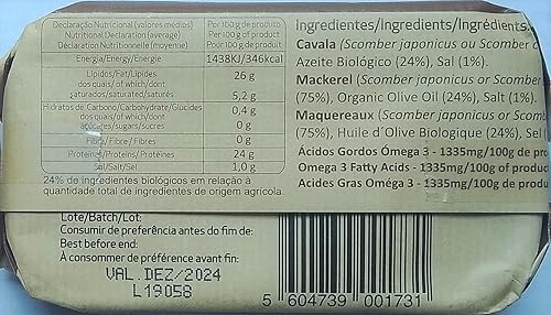 Miniatura 2 de Conservas Santos Portugal - Filete de caballa enlatado en aceite de oliva - 4.23oz  120gr (paquete de 5 latas)