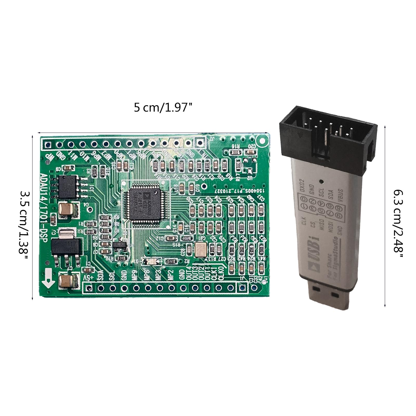 DSPmini Scheda di apprendimento completa per elaborazione del suono ADAU1401 Chip singolo per altoparlanti, lettori MP3 e altro
