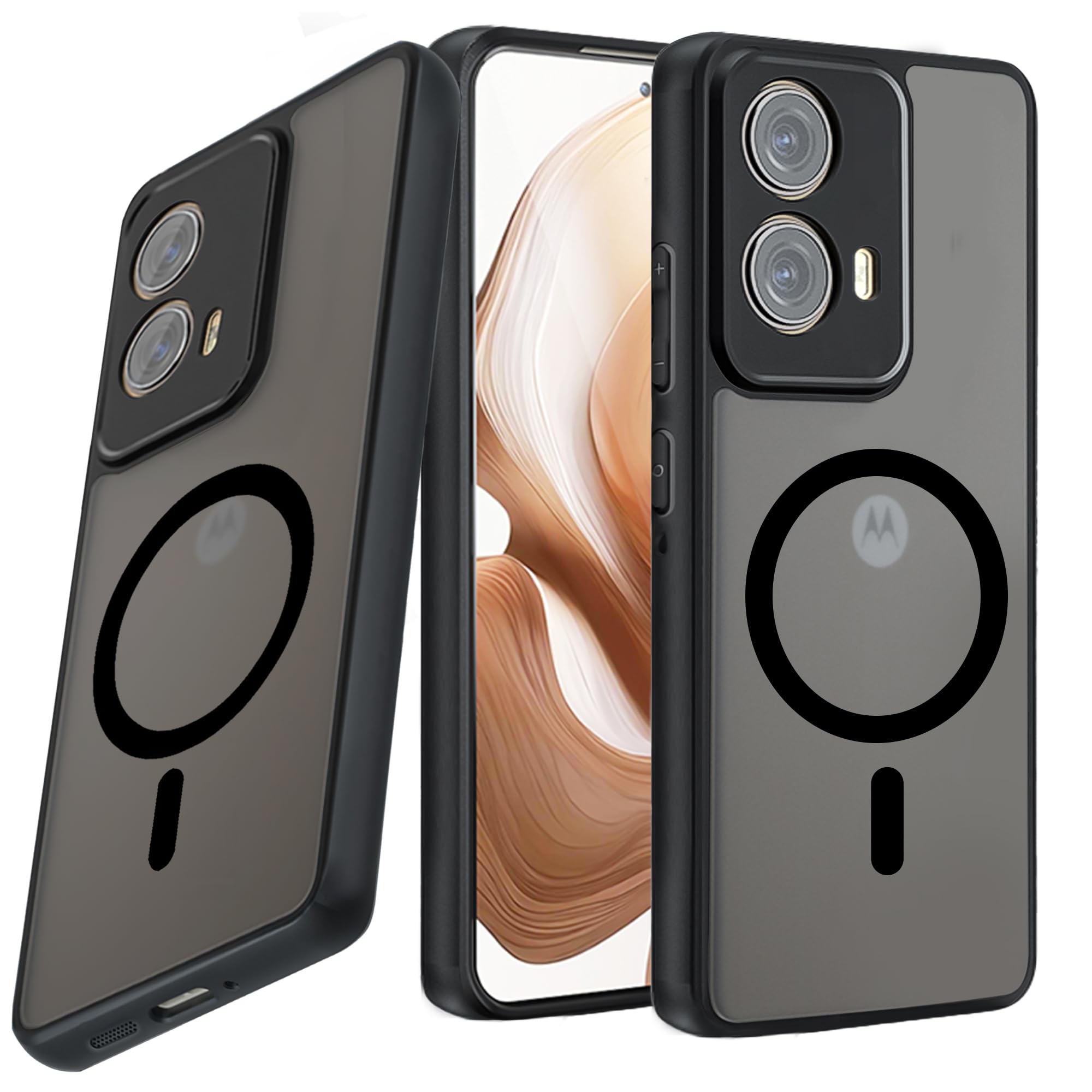 Custodia Antiurto HFICY Con Anello E Vetro Temperato Per Motorola Moto Edge 2023
