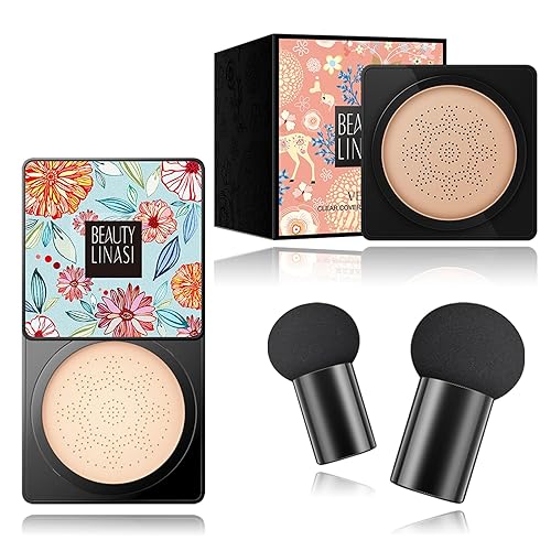 Wonderninelife Crema de belleza, crema de belleza con cepillo de setas, corrector mate de larga duración, crema de CC con cojín de aire, crema de