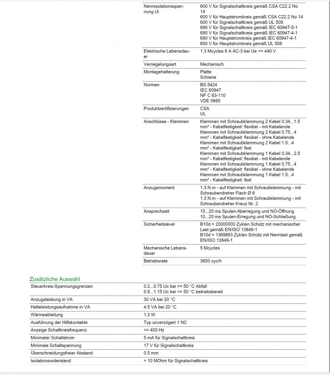 Schneider Electric LC2K0601M7 TeSys K Contactor Inversor 3P - AC-3, 440 V 6 A, Bobina 220-230 V CA