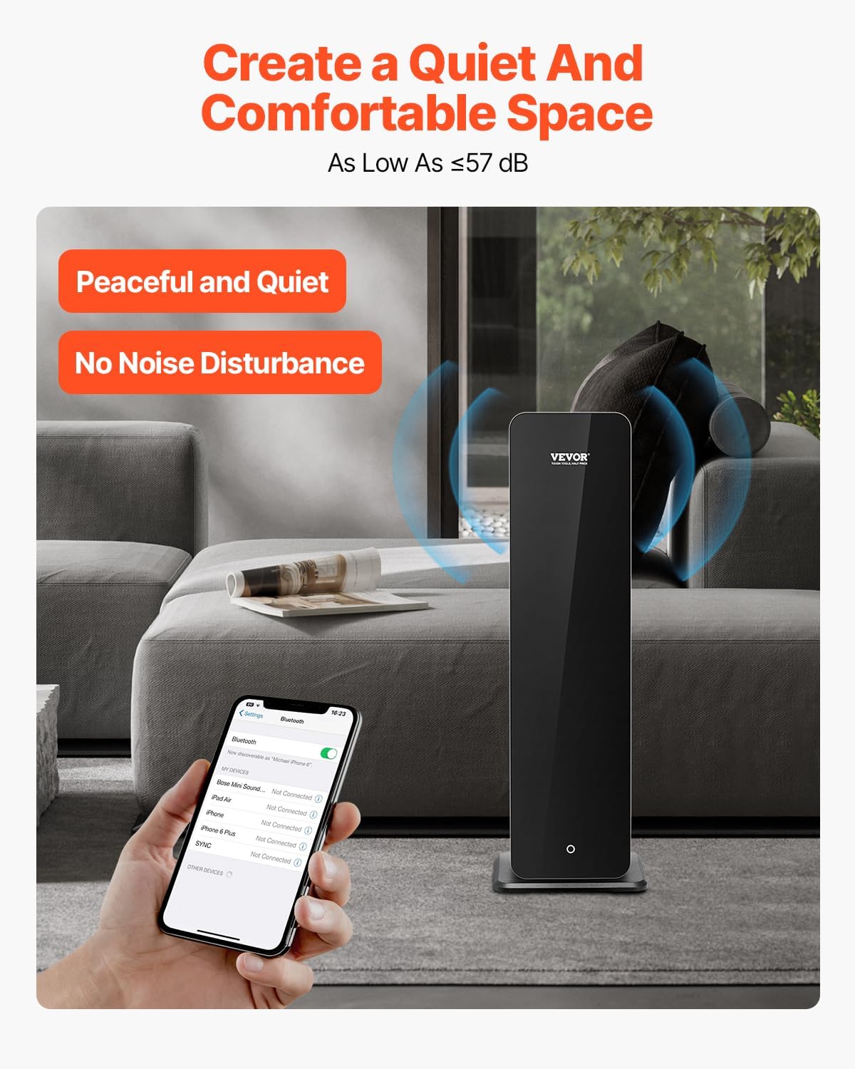 VEVOR 950ml Scent Air Machine, 2500sq.ft Waterless Essential Oil Diffuser with Bluetooth Smart Connection, Floor Standing Cold Scent Air Diffuser Machine for Large Room Hotel Office Home