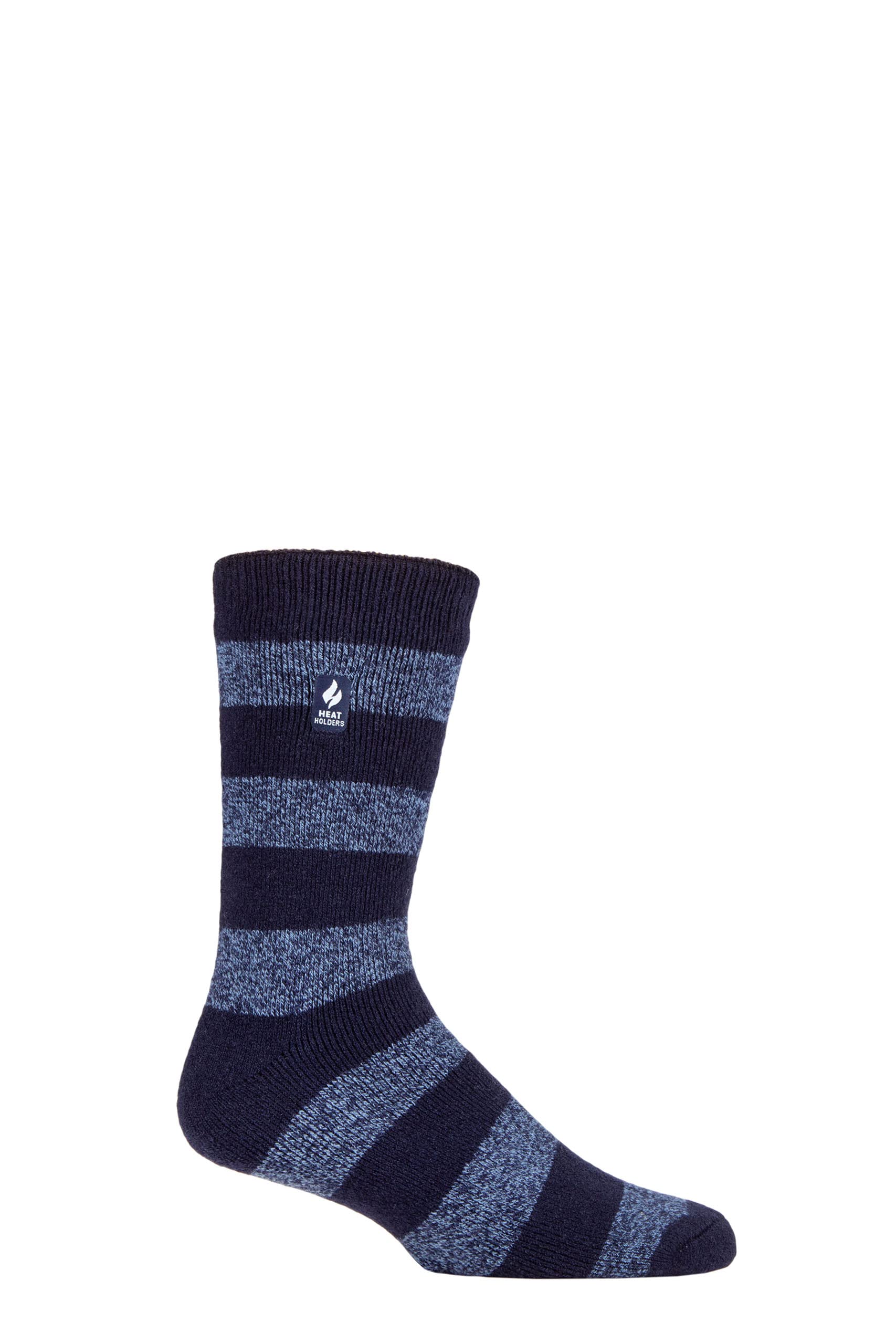 Mens Lite Izmir Chunky Stripe Socks - Navy