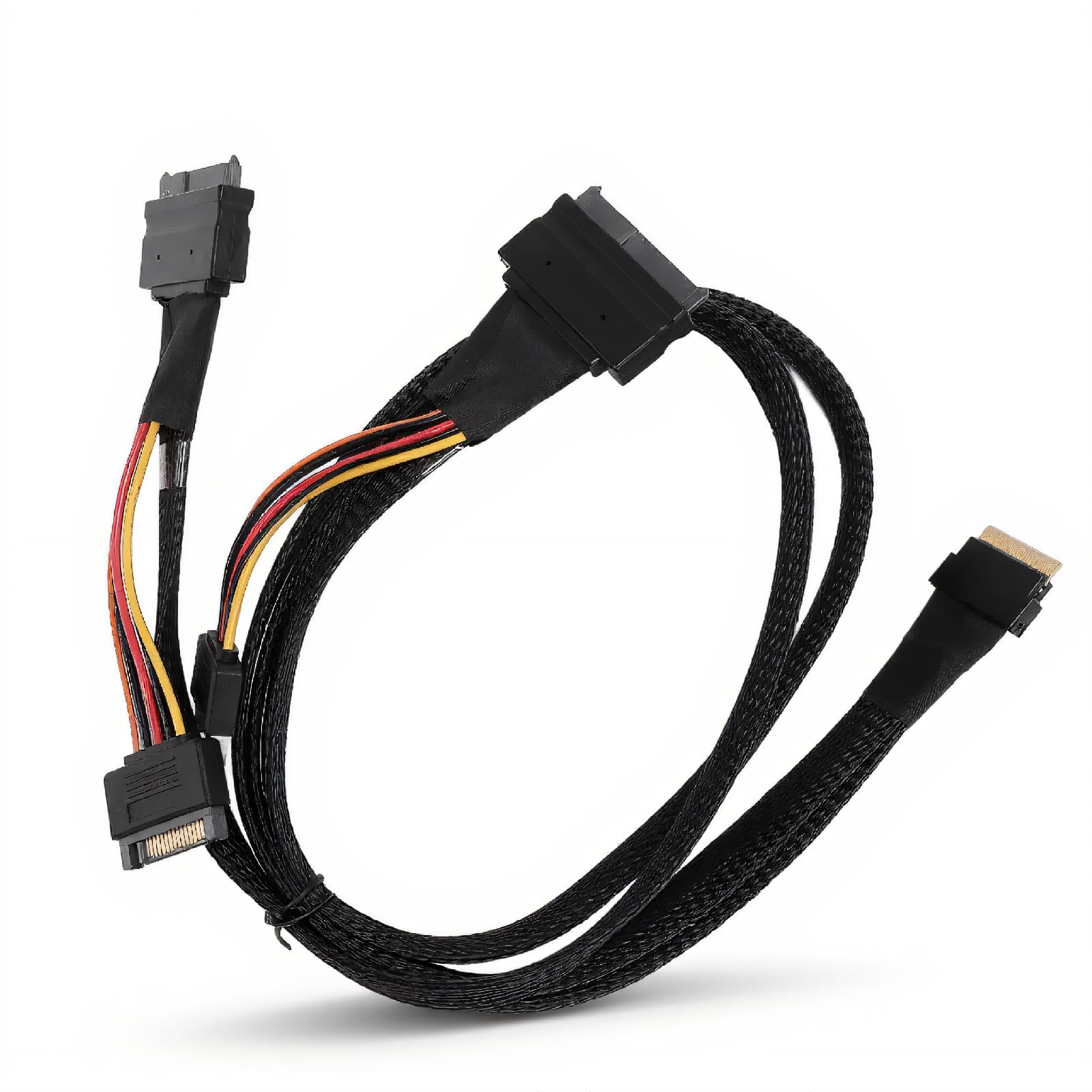 SFF-8654 8I na 2xSFF-8639 NVME U.2, kabel adaptera NVMe, 24 Gb/s 80 cm cienki do kabla adaptera karty SAS do płyty głównej SSD, długość 31,50 cala