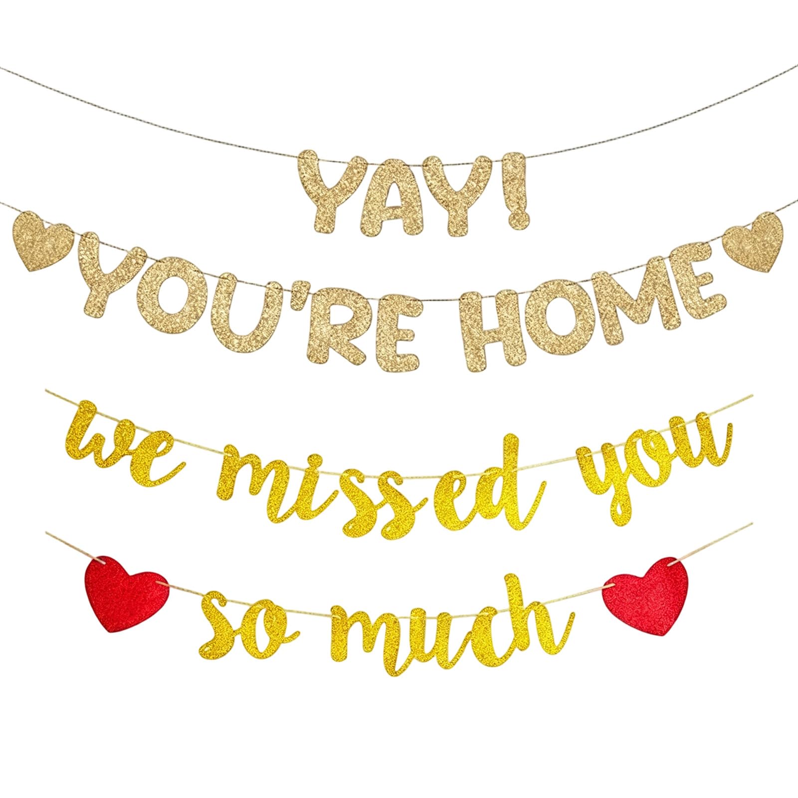 Welcome Home Banners, Welcome Home Decorations, Yay You're Home Banner and We Missed You So Much Banner, Party Decoration for Housewarming Military Return Family College Reunion