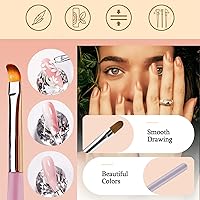 Vista 5 de Juego de 7 pinceles de uñas de gel UV, extensión de polivinílico para arte de uñas, pincel acrílico para arte de uñas, juego de pinceles para uso