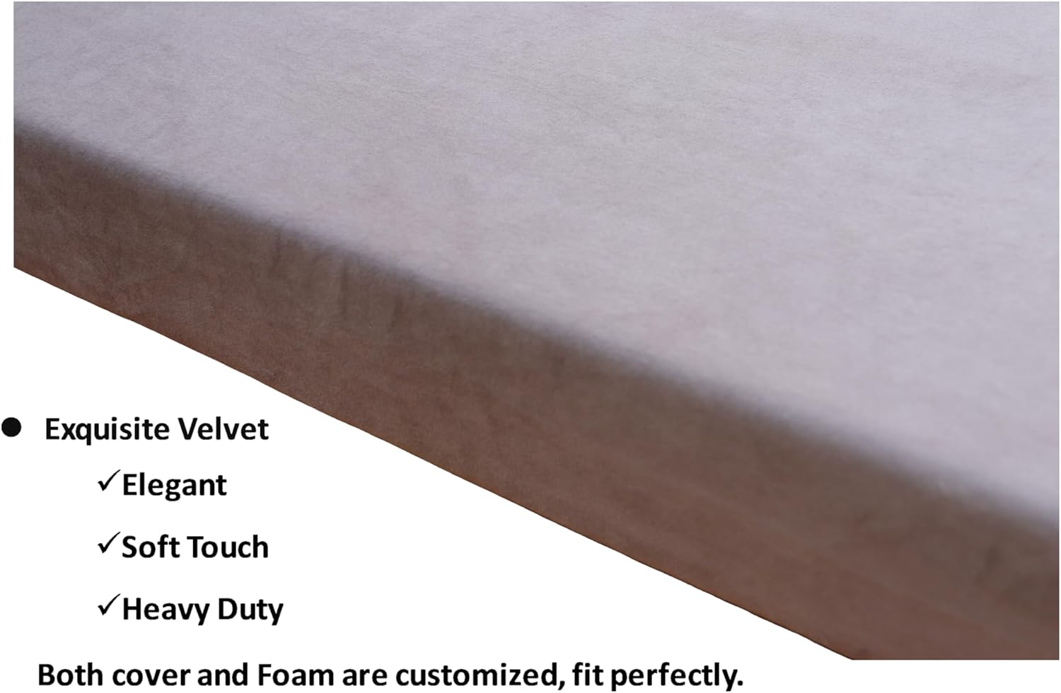 Ginsimar Super Soft Velvet Luxurious Cozy Breathable Durable Comforter Cover, Zipper Closure Bay Window Cushions Indoor Furniture Cushion(Light Grey ;18 X 48 X 2)