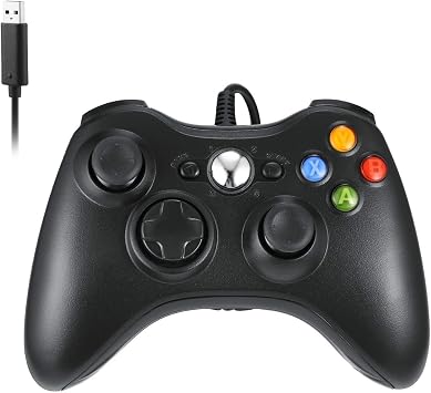 Controller xbox 360 Gamepad PC USB Game Controller Wired Gamepad Compatible with Microsoft Xbox Slim 360 PC Windows 7 Black