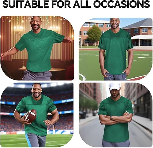 Miniatura 6 de Camiseta de fútbol en blanco, camiseta de fútbol de malla lisa de los años 90, hip hop, retro, activa, unisex, para entrenamiento, camiseta