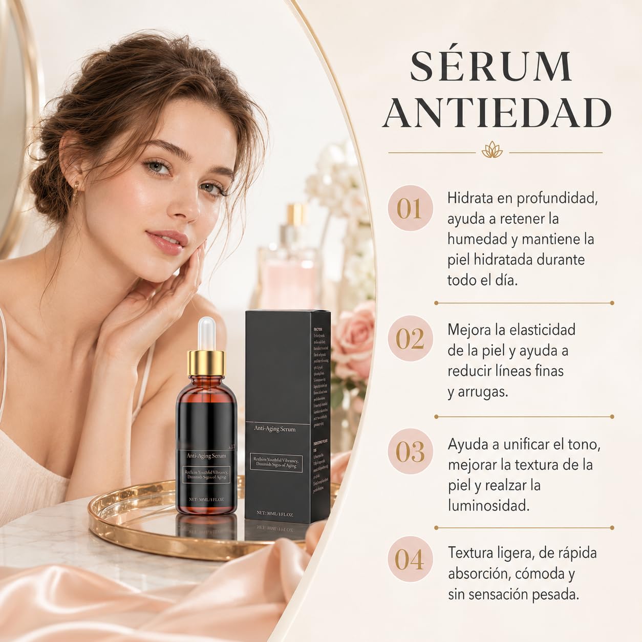 Infinite Love - Suero Facial Para Mujeres Maduras, Hidratación Duradera, Luminosidad Natural y Cuidado Antiedad Para Una Piel De Aspecto Más Suave (2 PCS)