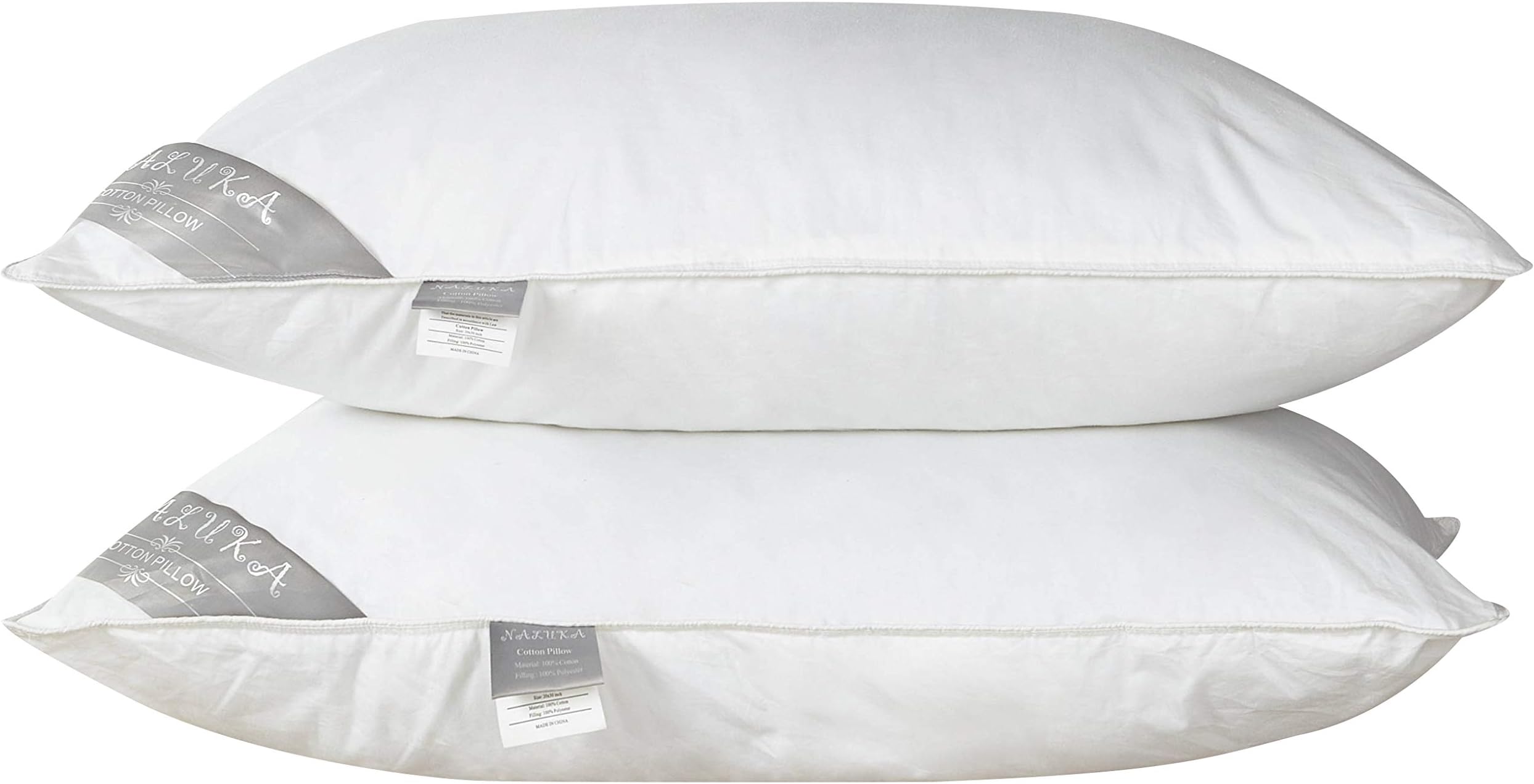 King Size Pillows Set of 2 Pack, 100% Cotton Cover Down Alternative Comfortable Pillow （20”x36”）