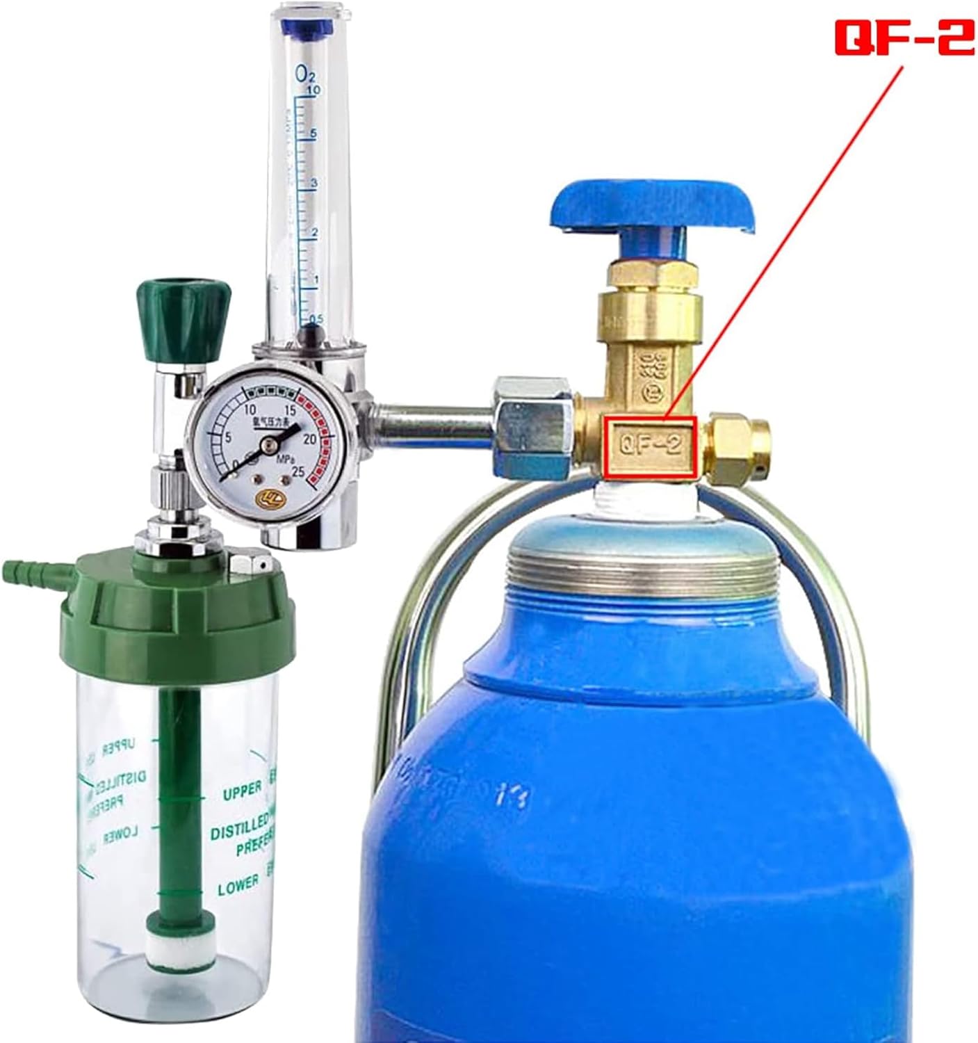 WX-YQ01 Oxygen Pressure Reducer Meter Regulator CGA540 Buoy with G5/8-14 Outlet Female Thread and Tube