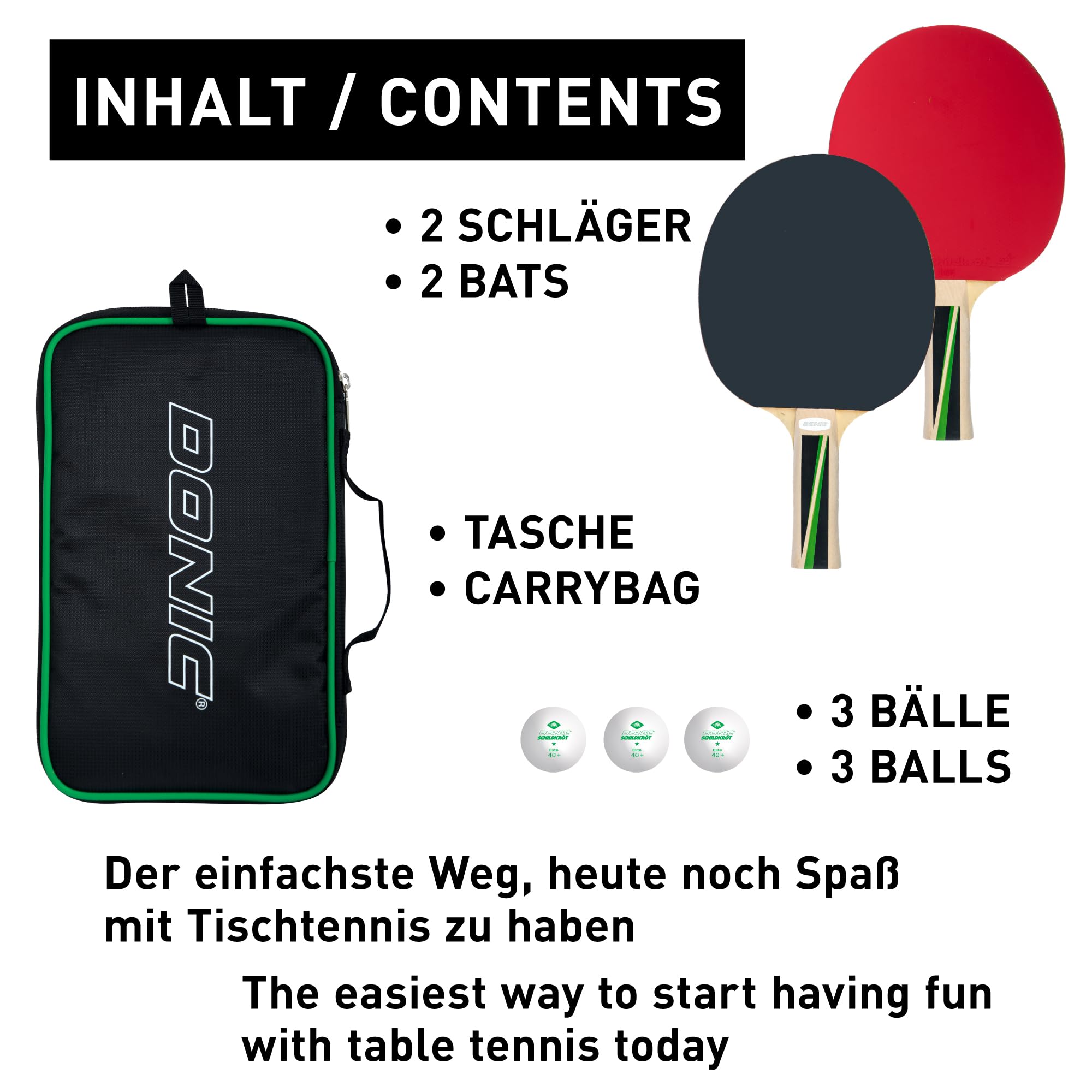 Donic-Schildkröt TT-Set TOP Teams 400 im Carrybag, 2 Keine Farbe