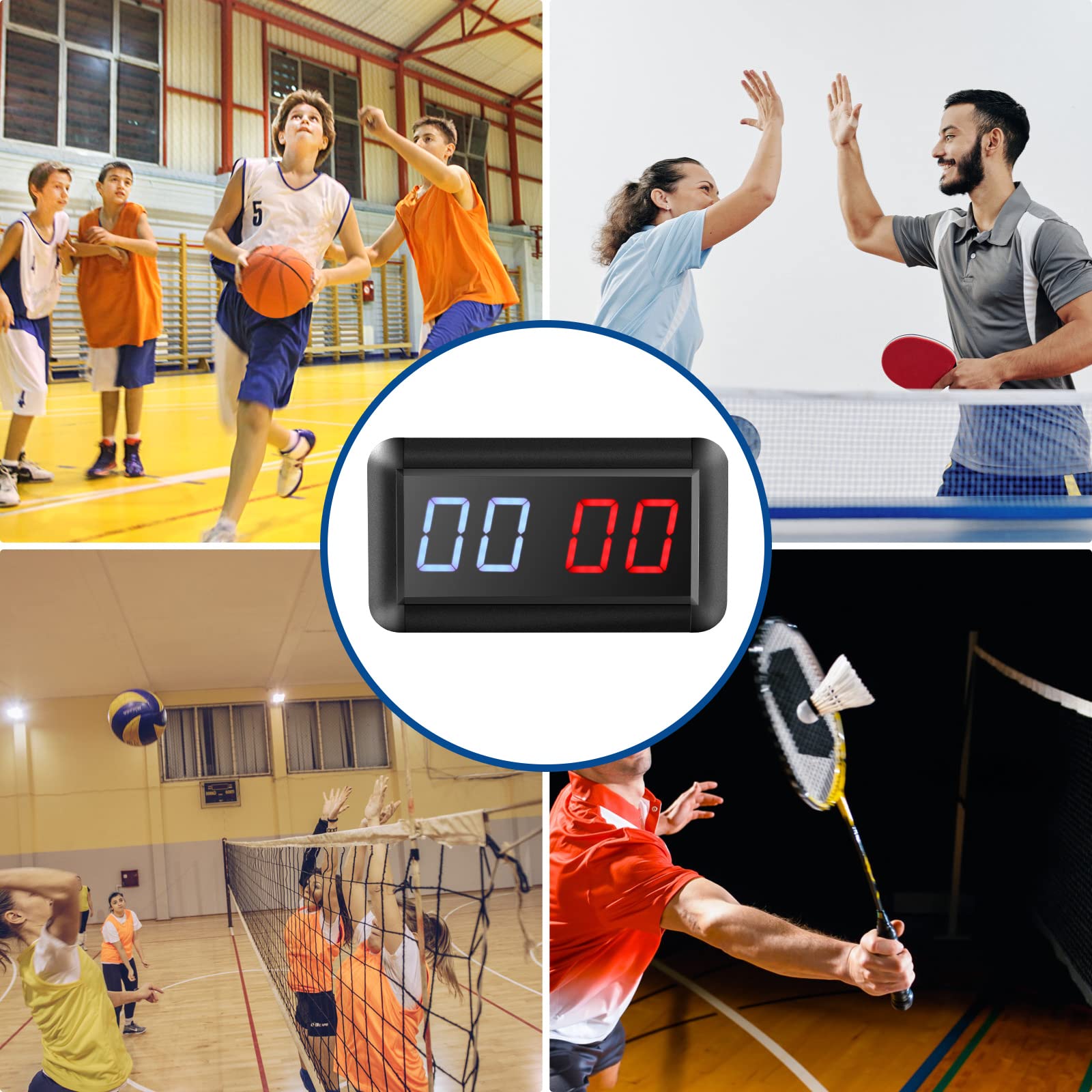 PELLOR Tableau de Scores Electronique avec Télécommande LED Scoreboard Numérique Portable pour Basketball Baseball Sport